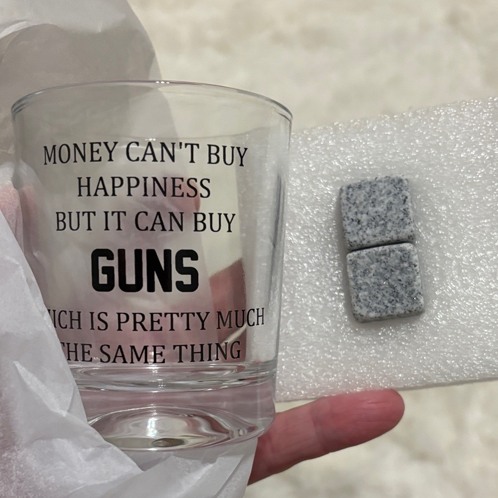 Limited Edition Whiskey Glass & ice stones (with engraving as shown)
